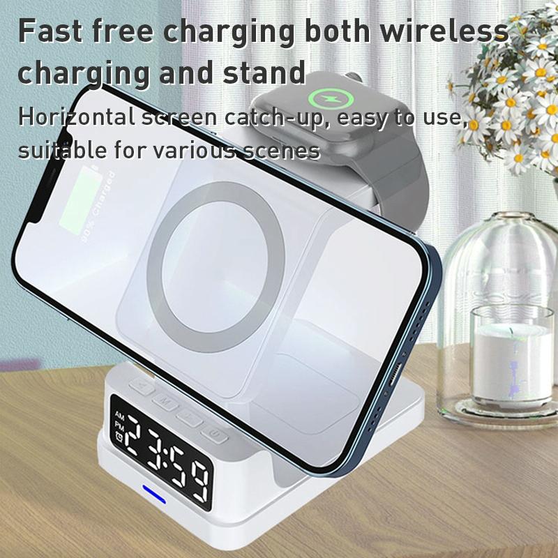 15W 4 In 1 Magnetic Desktop Wireless Charger Black