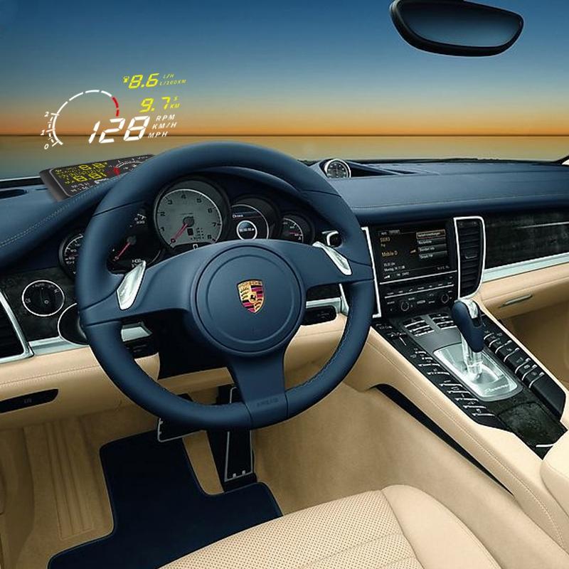 5.5 Inch Bluetooth Car Hud System Speed Fuel Alarm Black