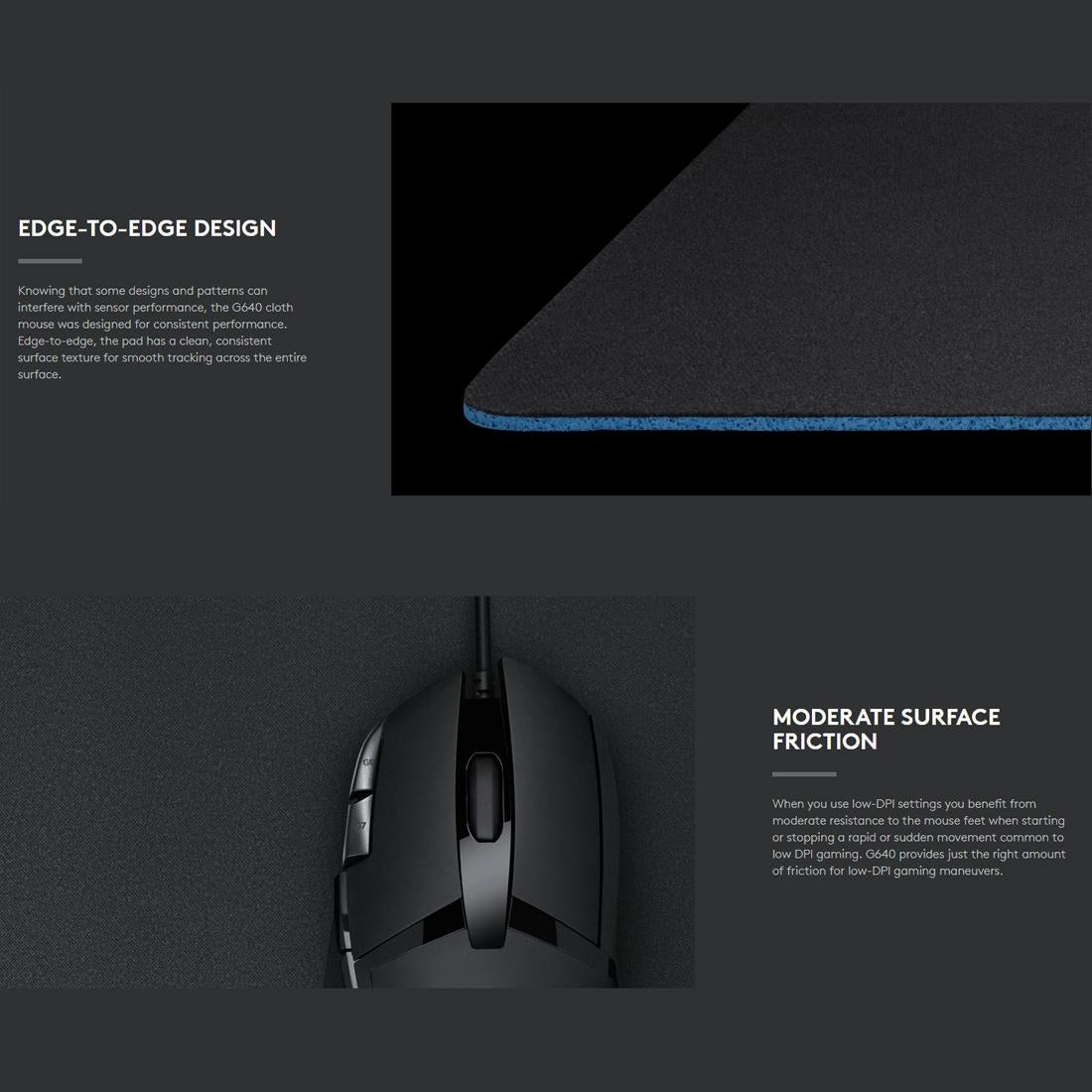 Soft Cloth Gaming Mouse Pad 46 X 40Cm Black