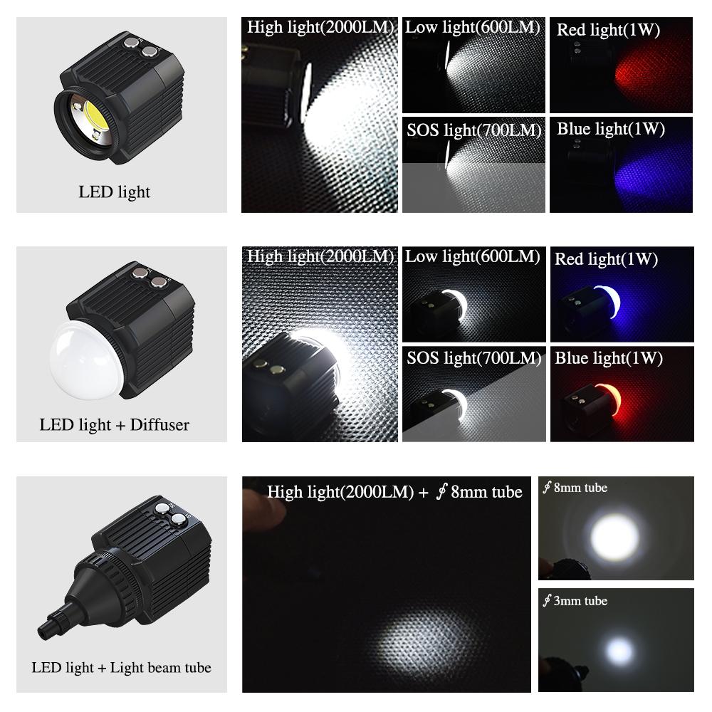 60m Waterproof Led Diving Light for Gopro Hero 12 - Perfect for Underwater Photography