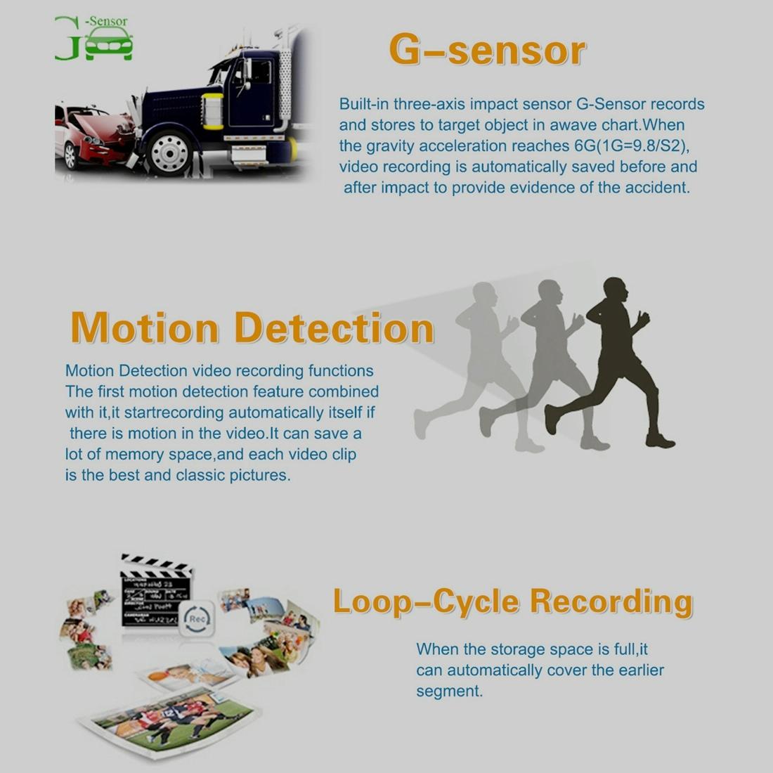 2.7 Lcd Car Dvr Camera with 170 Degree Wide Angle 2304 x 1296p Hd Screen