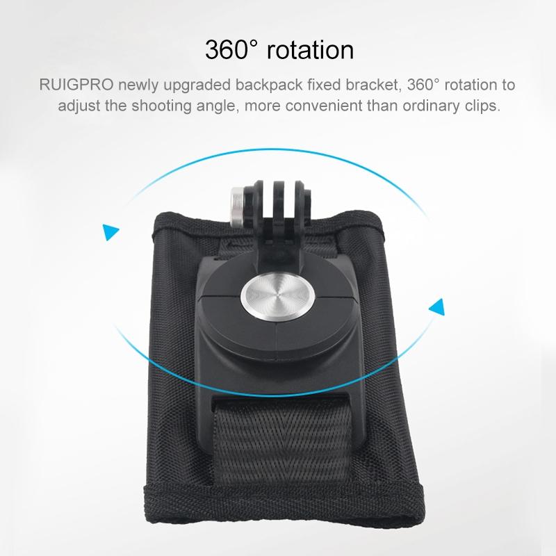 360 Degree Rotating Quick Release Backpack Strap Mount for Gopro Hero12