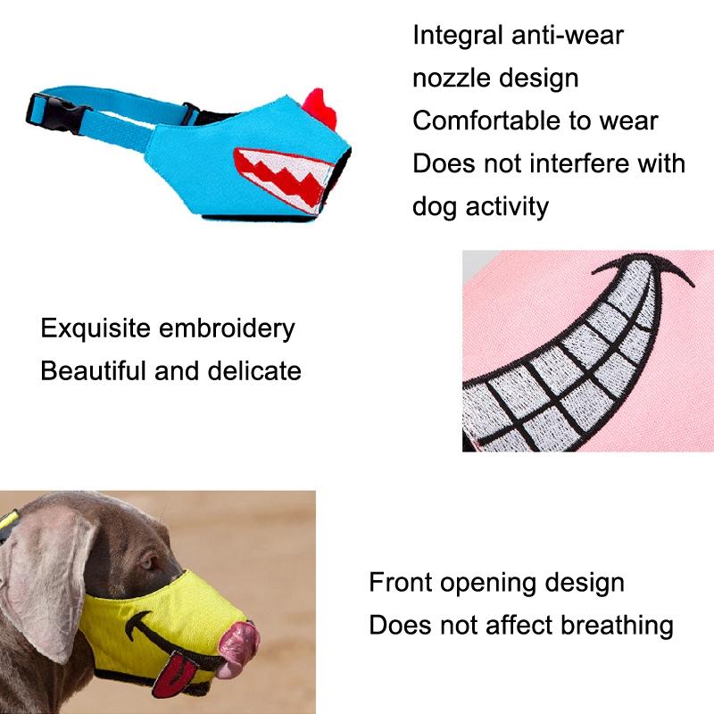 Cartoon Dog Mouth Cover Anti-Bite Nylon Dog Mask - Size L - Pink - Xl
