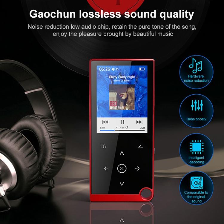 2.4 Inch Touch Mp4 / Mp3 Player 4Gb Memory Bluetooth E Book Alarm Timer - Blue