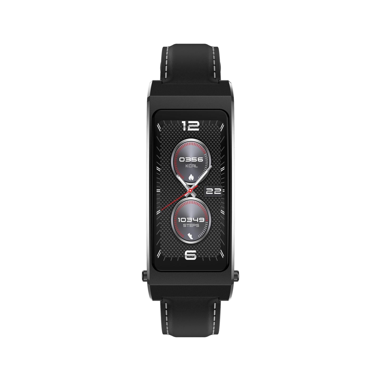 Smart Health Monitoring Bracelet With Bt Call And Leather Strap - Tarnish Leather Strap