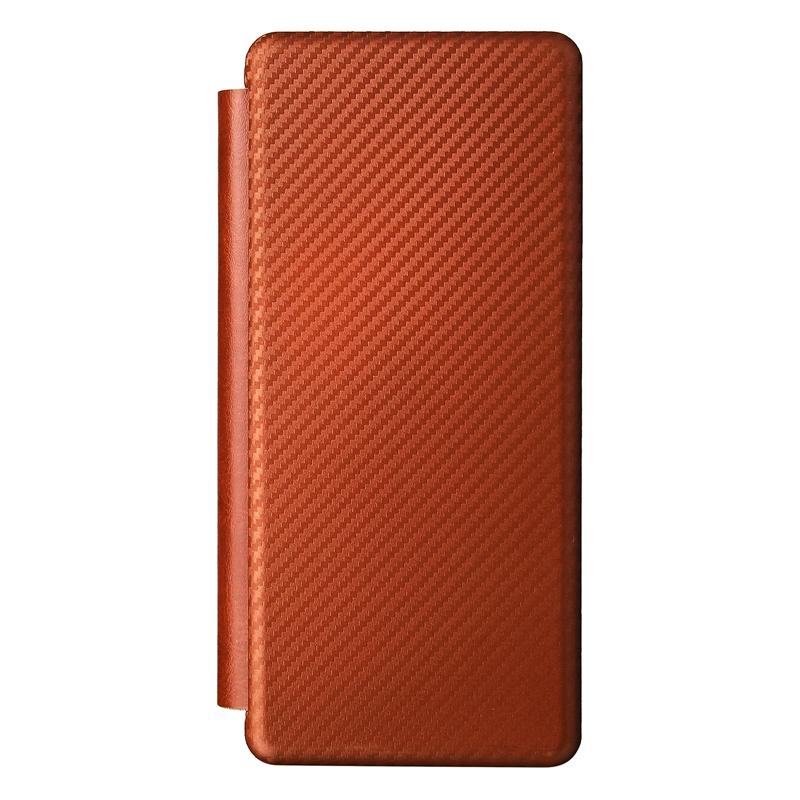 For Samsung Galaxy Z Fold4 5G Carbon Fiber Flip Leather Case - Black