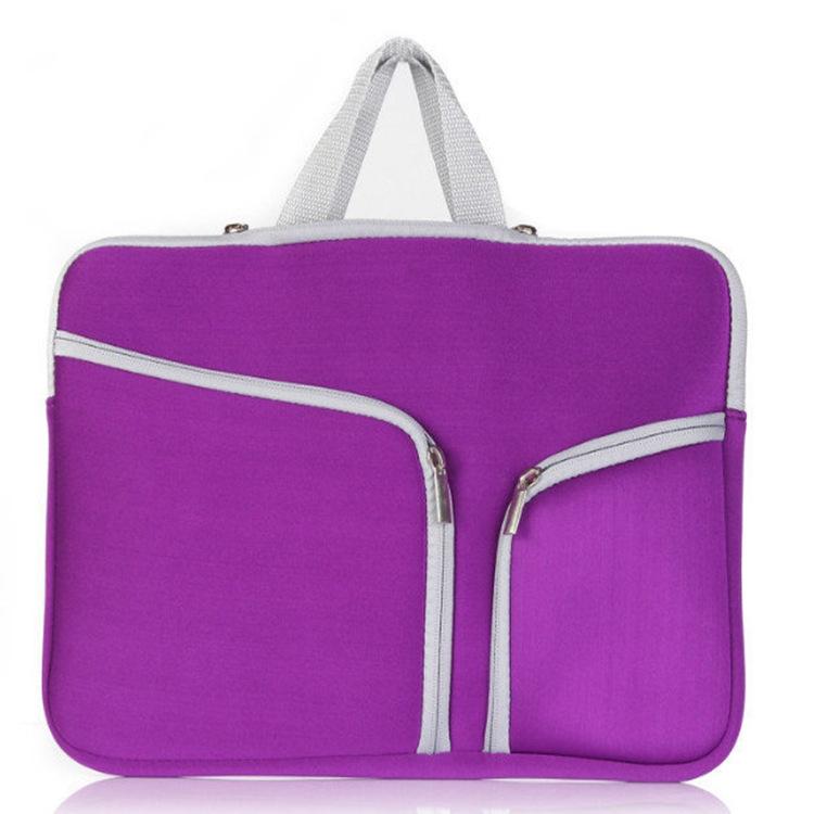 17 Inch Multi-Pocket Laptop Liner Bag For Diving Material Computer - Black - Purple