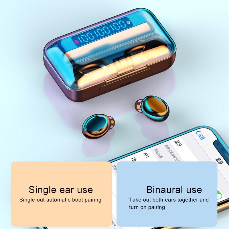 Three-screen Bluetooth Earphone with Noise Reduction and Hand Strap - Black