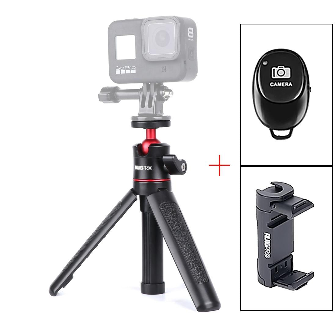 Foldable Tripod Selfie Stick with Bluetooth Remote for Gopro Hero 12