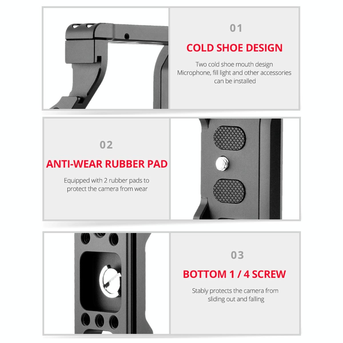 Video Cage Stabilizer Kit With Handle for Sony Alpha 7C