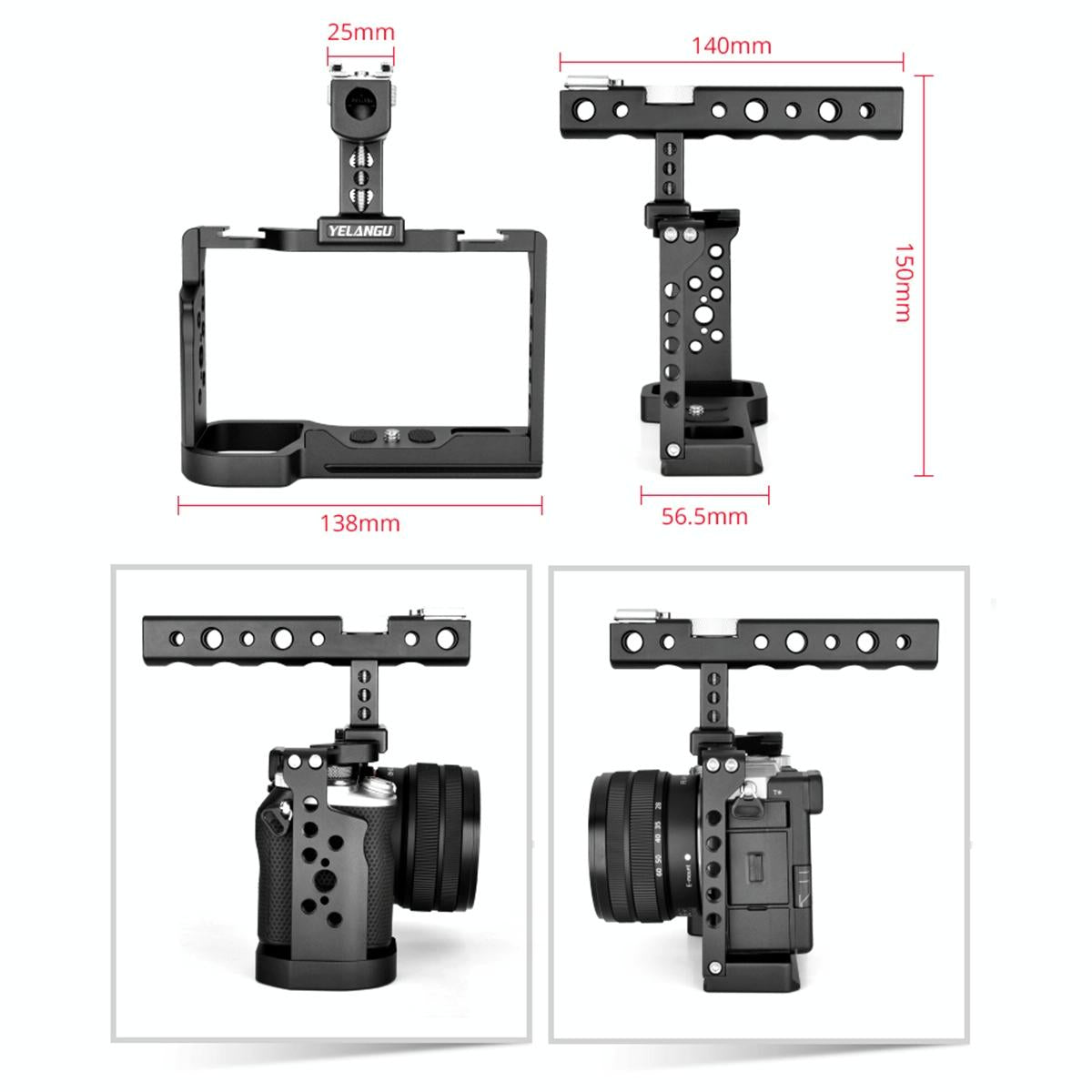 Video Cage Stabilizer Kit With Handle for Sony Alpha 7C