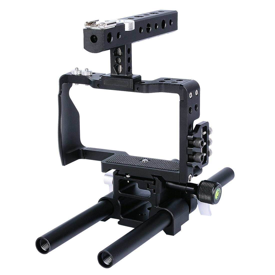 Camera Cage Stabilizer With Handle - Black For Sony A6000 / A6300 / A6400 / A6500