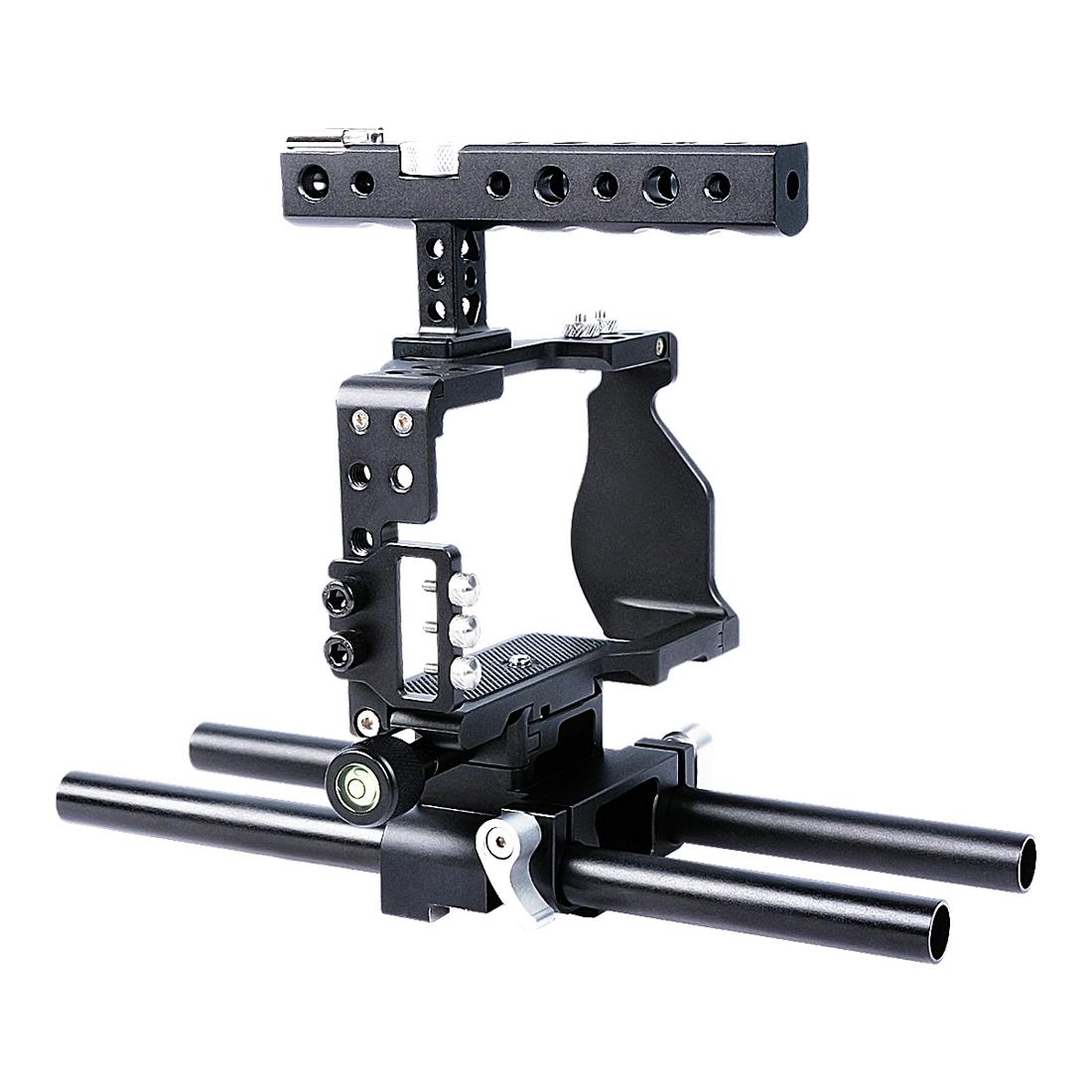 Camera Cage Stabilizer With Handle - Black For Sony A6000 / A6300 / A6400 / A6500