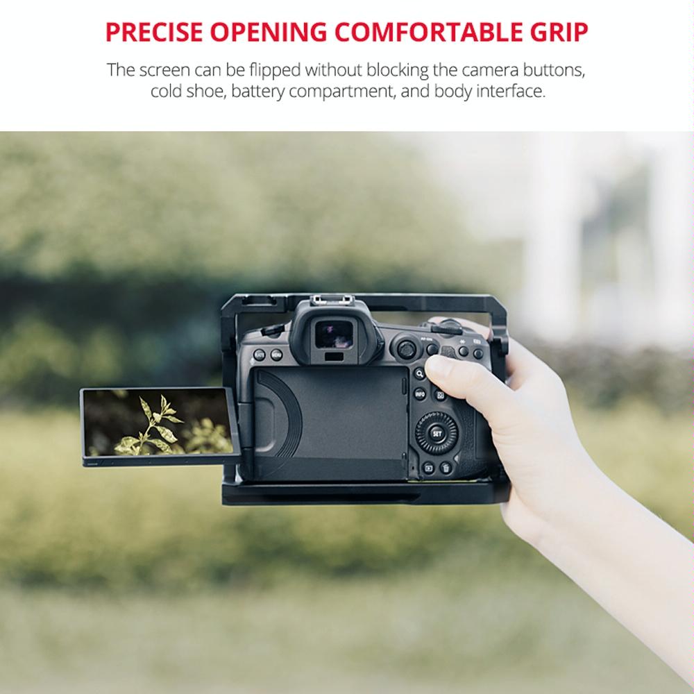 Video Camera Cage Stabilizer For Canon Eos R5 / R6 / R - Black