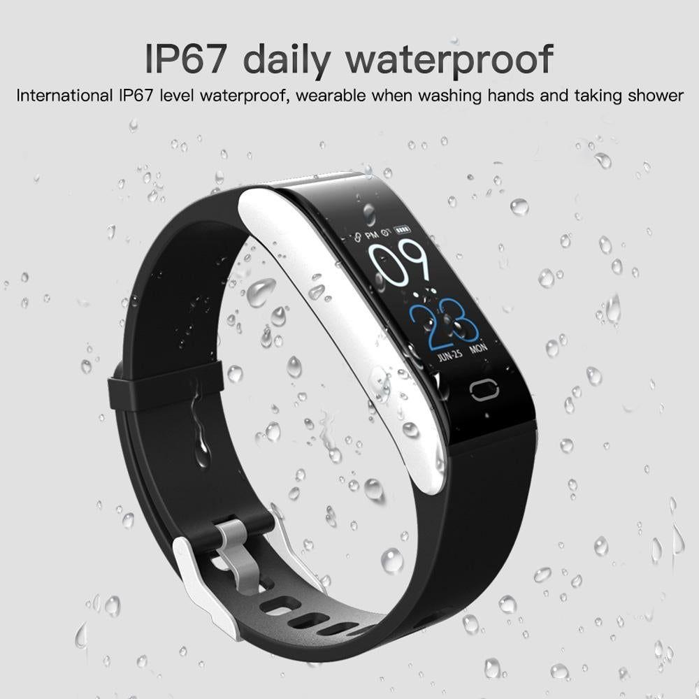 Waterproof Smart Bracelet With Call Heart Bp Sleep And Sedentary Monitoring - Ip67 - Black