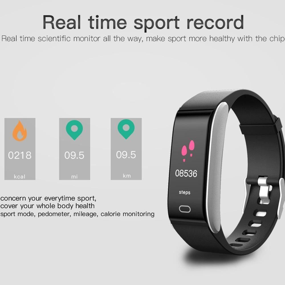 Waterproof Smart Bracelet With Call Heart Bp Sleep And Sedentary Monitoring - Ip67 - Black
