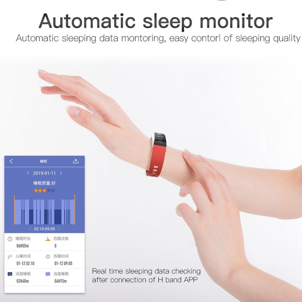 Waterproof Smart Bracelet With Call Heart Bp Sleep And Sedentary Monitoring - Ip67 - Black