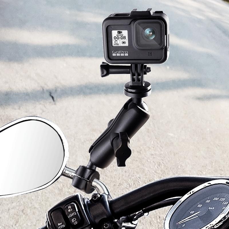 Universal 25mm Motorcycle Rearview Mirror Mount for Gopro Hero12 with Ball Head