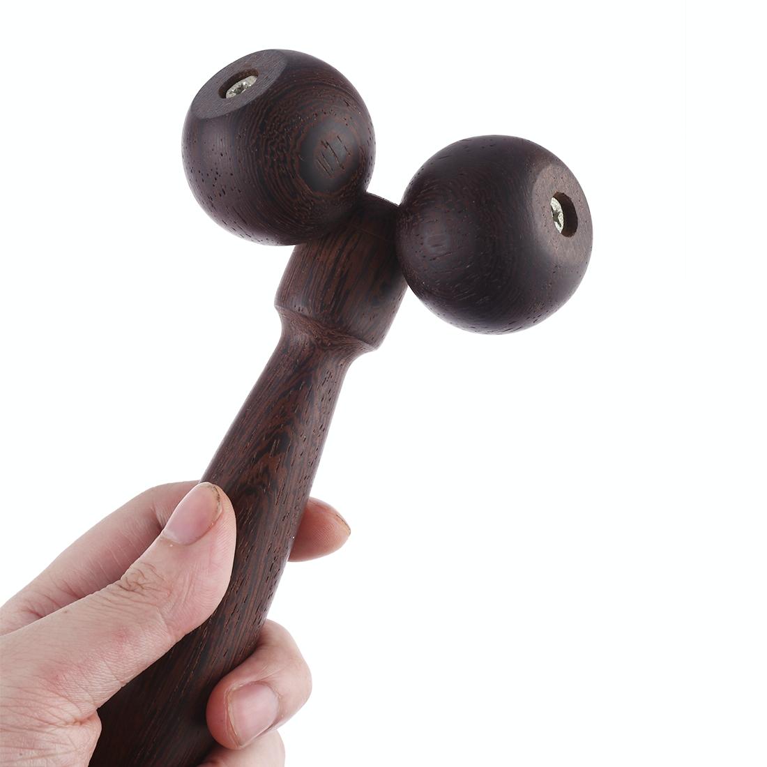 Black Wenge Manual Roller Massager Solid Wood
