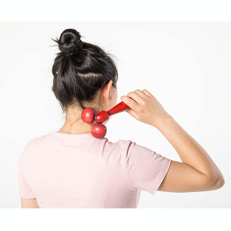 Black Wenge Manual Roller Massager Solid Wood