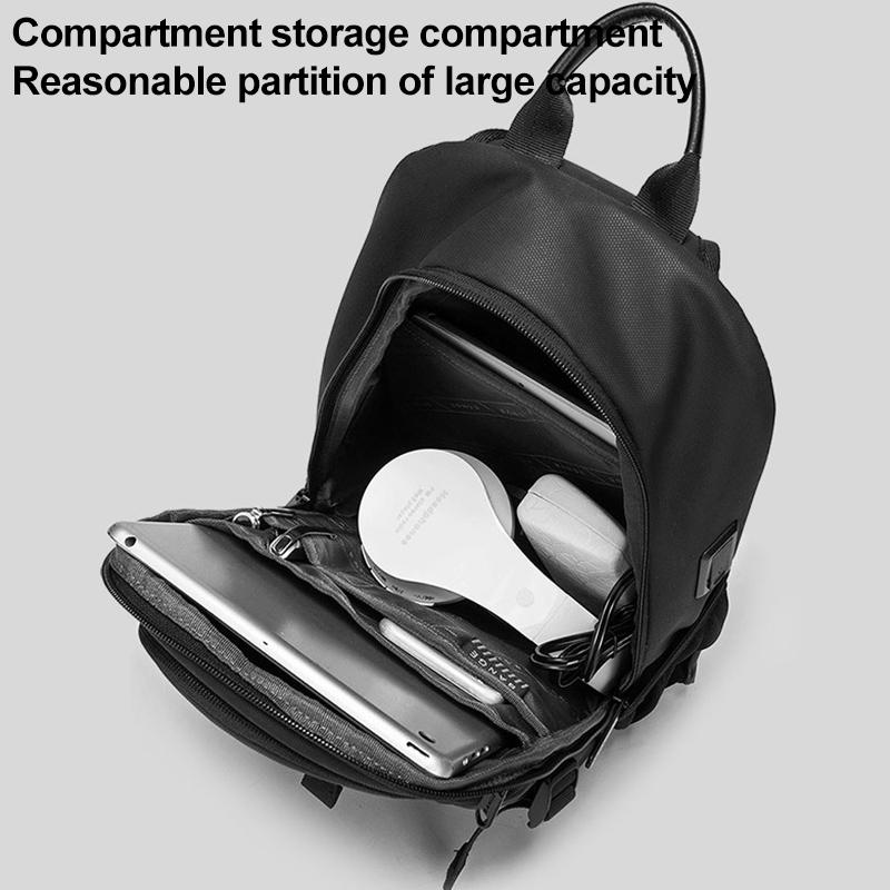 Waterproof Men Crossbody Chest Bag With Usb Port 36X22X10Cm Black