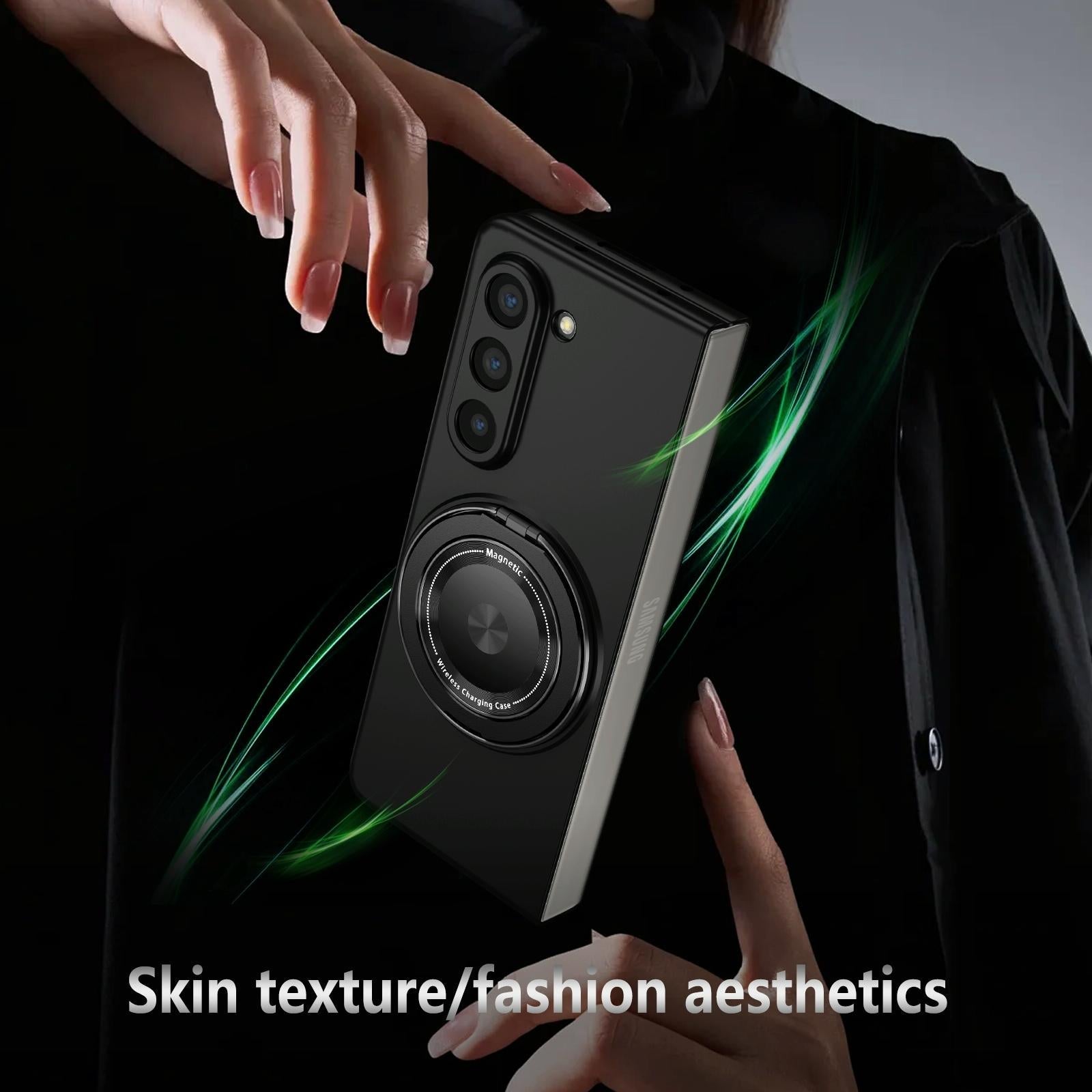 For Samsung Galaxy Z Fold4 5G Shockproof 360 Degree Rotating Case - Green