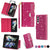 For Samsung Galaxy Z Fold4 5G Sparkling Leather Zip Case - Zipper Closure - Rose Red