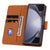For Samsung Galaxy Z Fold4 5G Leather Phone Case With Diamond Buckle And Lanyard - Brown