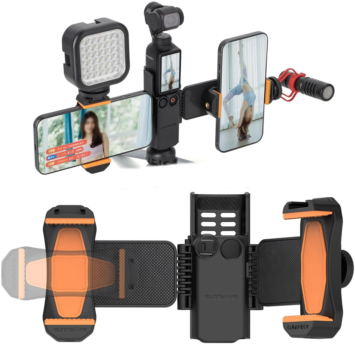 Universal Dual Phone Clamp for Dji Pocket 3