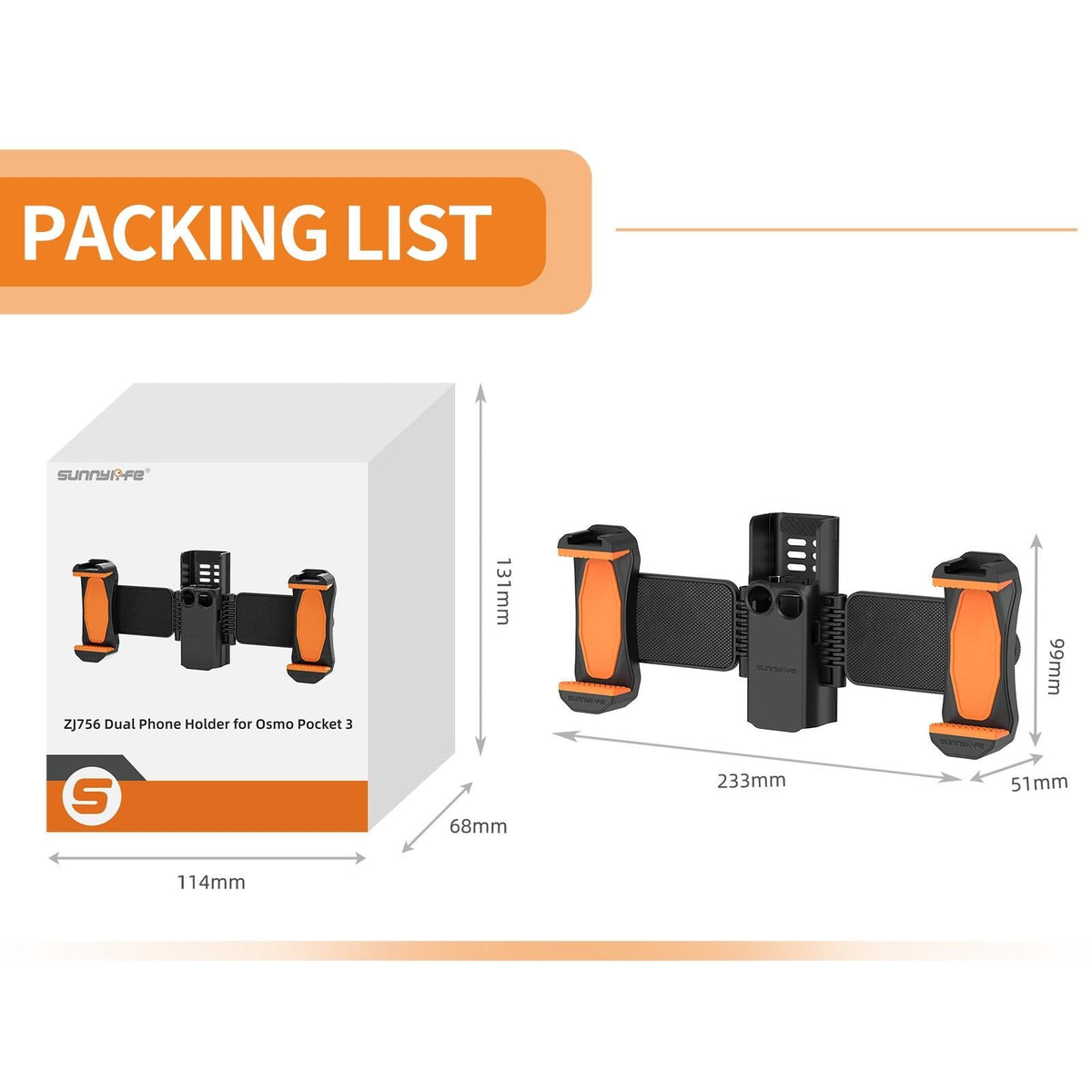 Universal Dual Phone Clamp for Dji Pocket 3