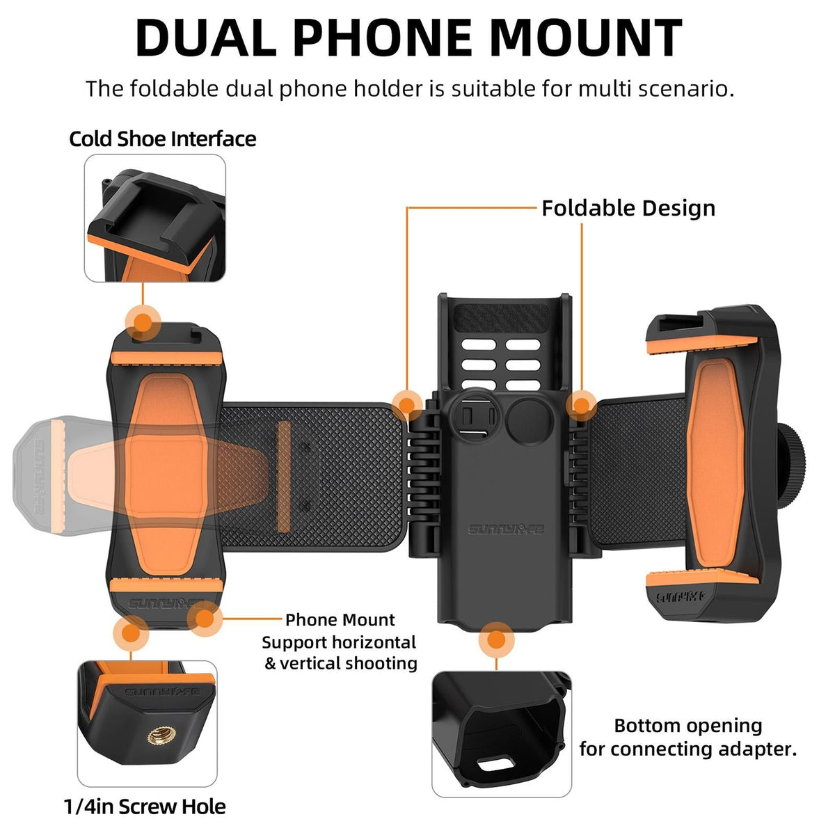 Universal Dual Phone Clamp for Dji Pocket 3