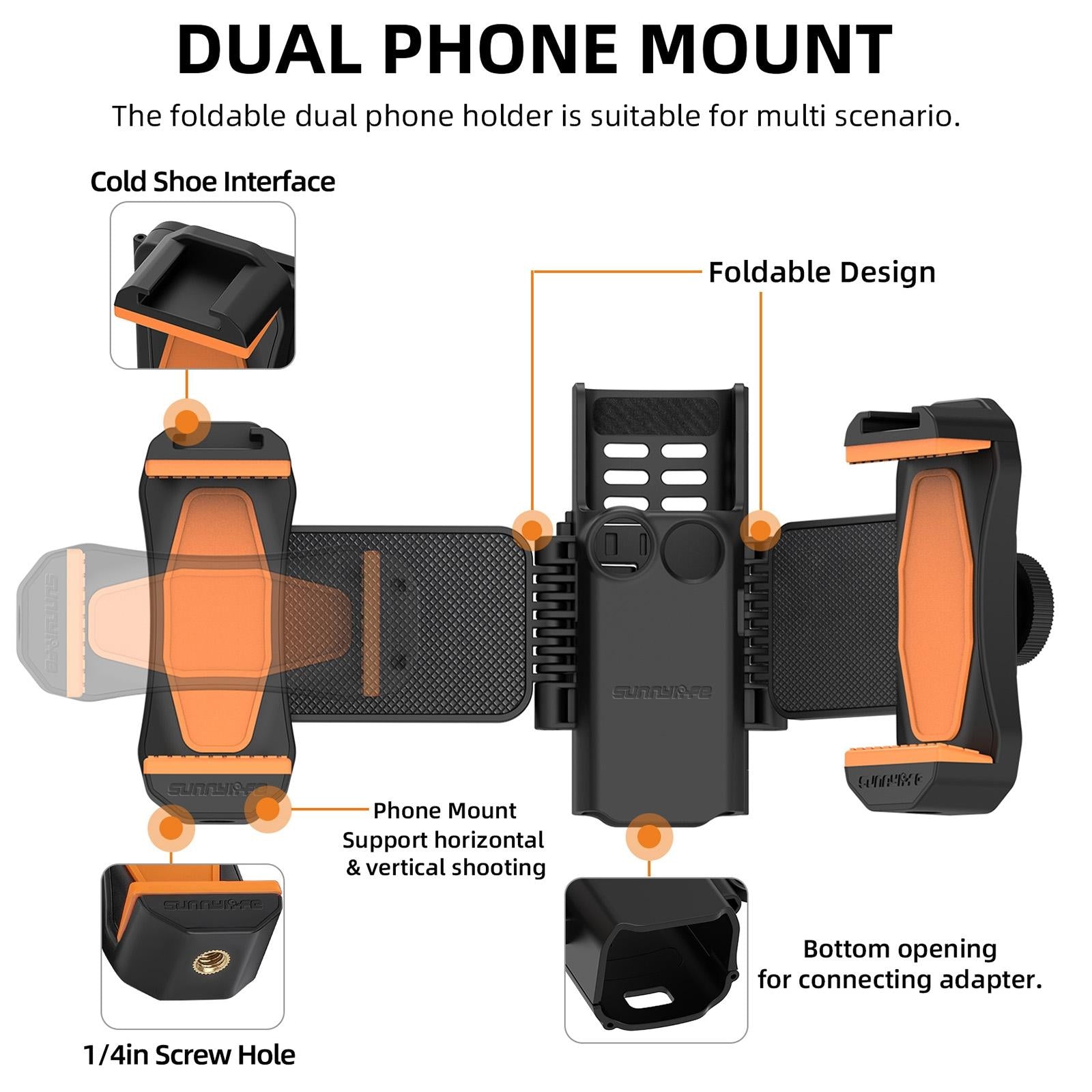 Universal Dual Phone Clamp for Dji Pocket 3