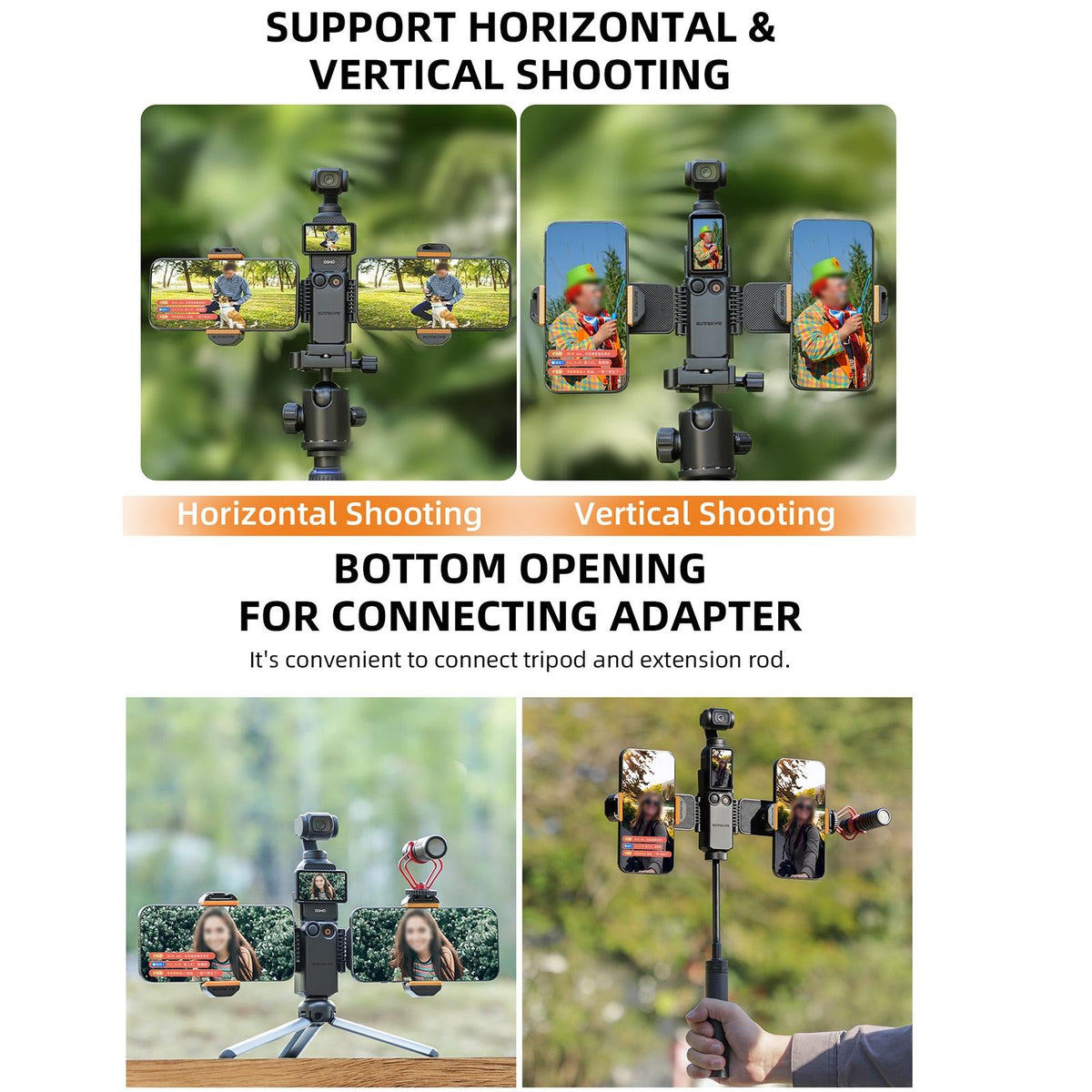 Universal Dual Phone Clamp for Dji Pocket 3