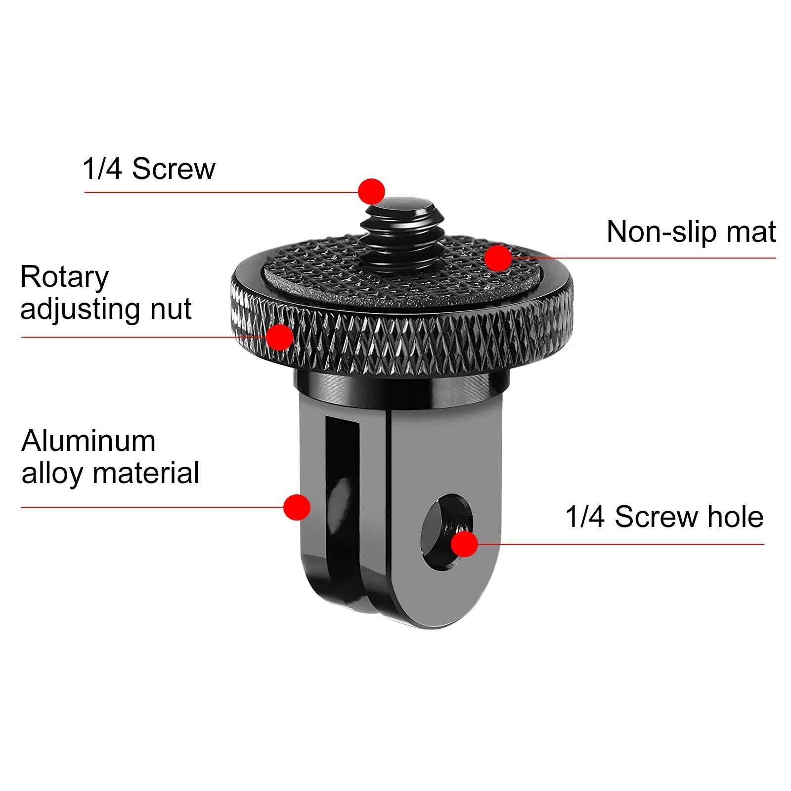 Metal Tripod Mount for Action Cameras - 1 / 4 Screw