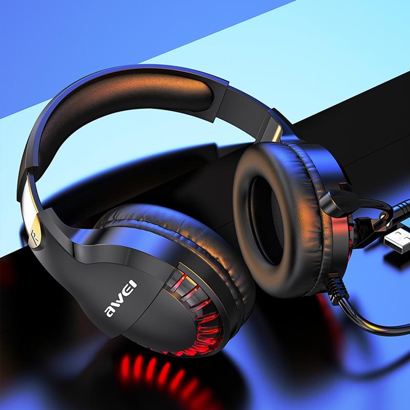 Adjustable E-Sports Gaming Headset With Mic Black