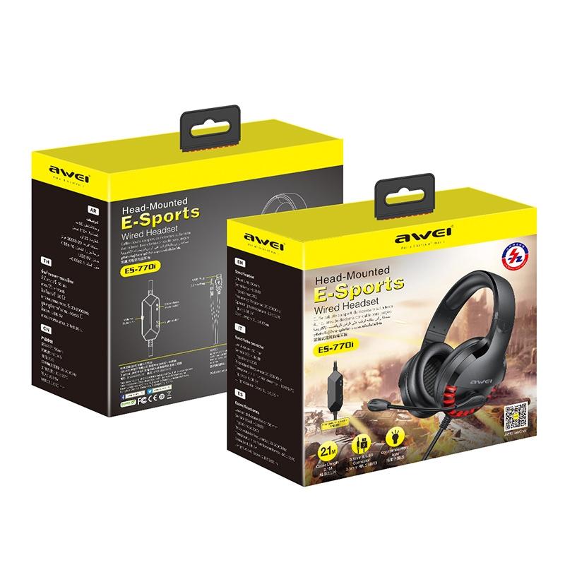 Adjustable E-Sports Gaming Headset With Mic Black