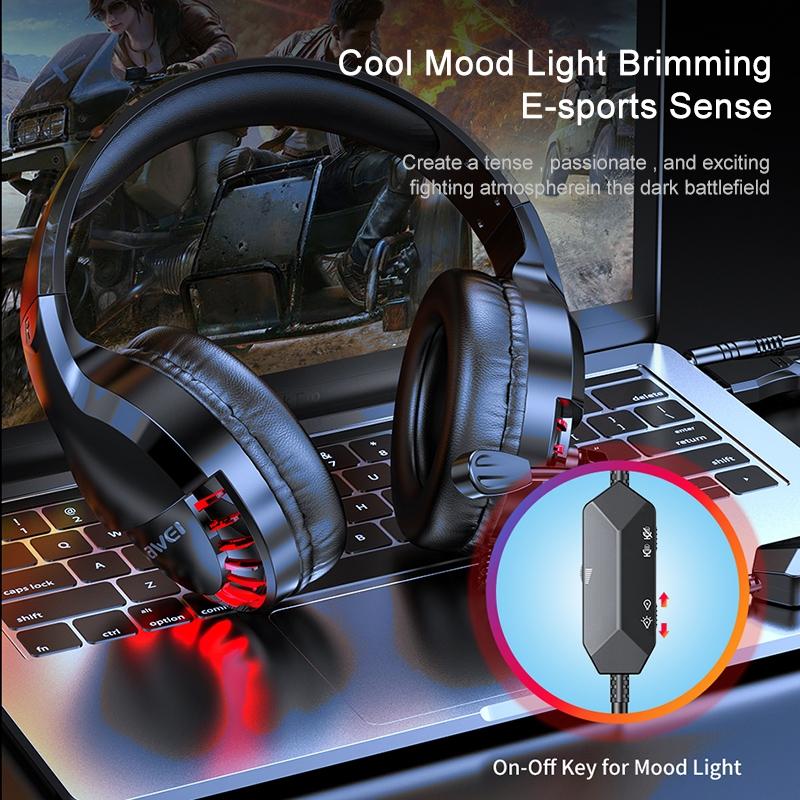 Adjustable E-Sports Gaming Headset With Mic Black