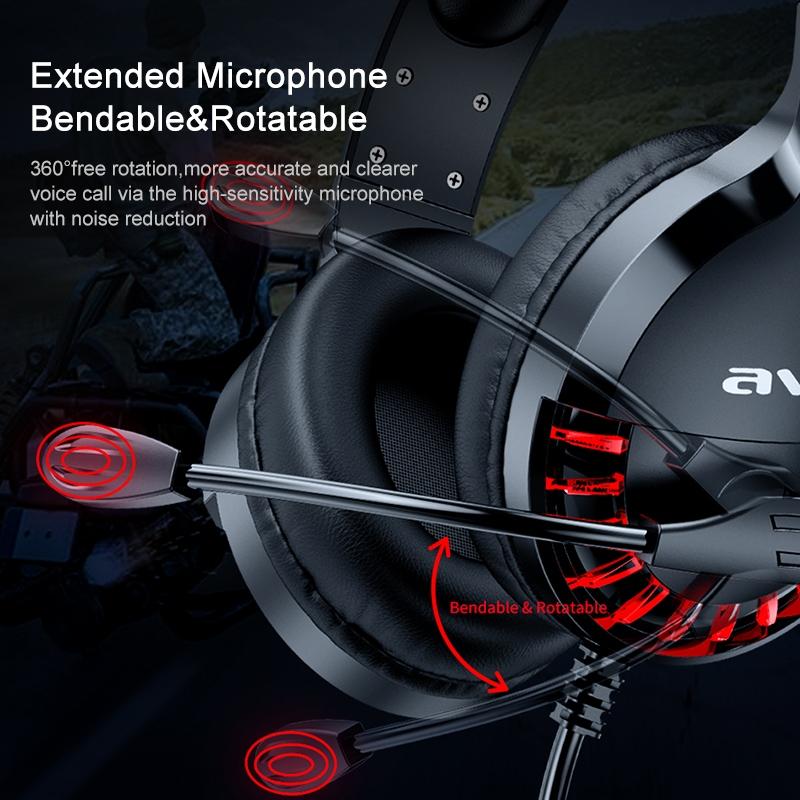 Adjustable E-Sports Gaming Headset With Mic Black