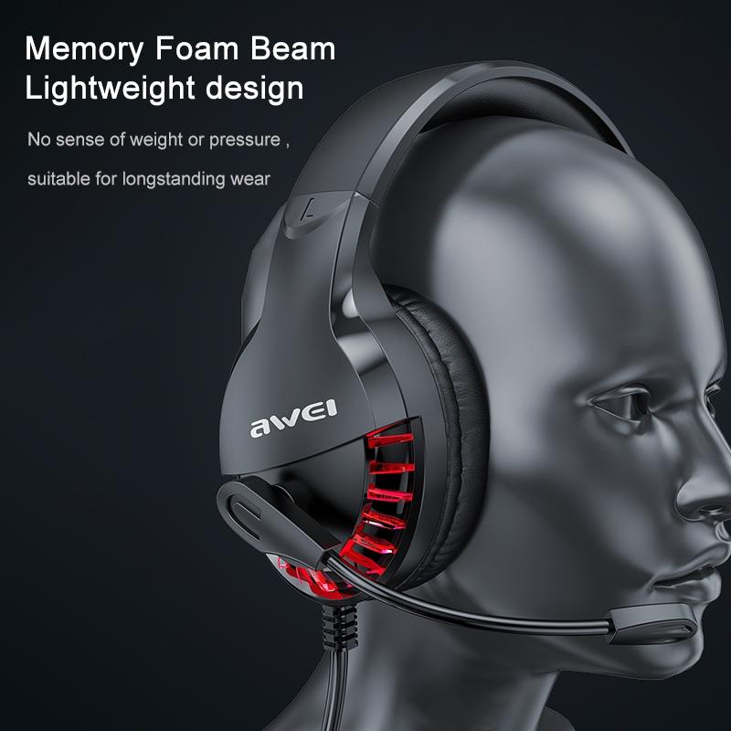 Adjustable E-Sports Gaming Headset With Mic Black