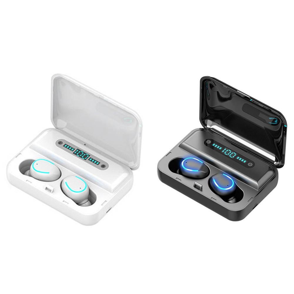 Intelligent Noise Cancelling Bluetooth Earphones with Touch Control and Charging Box - Black