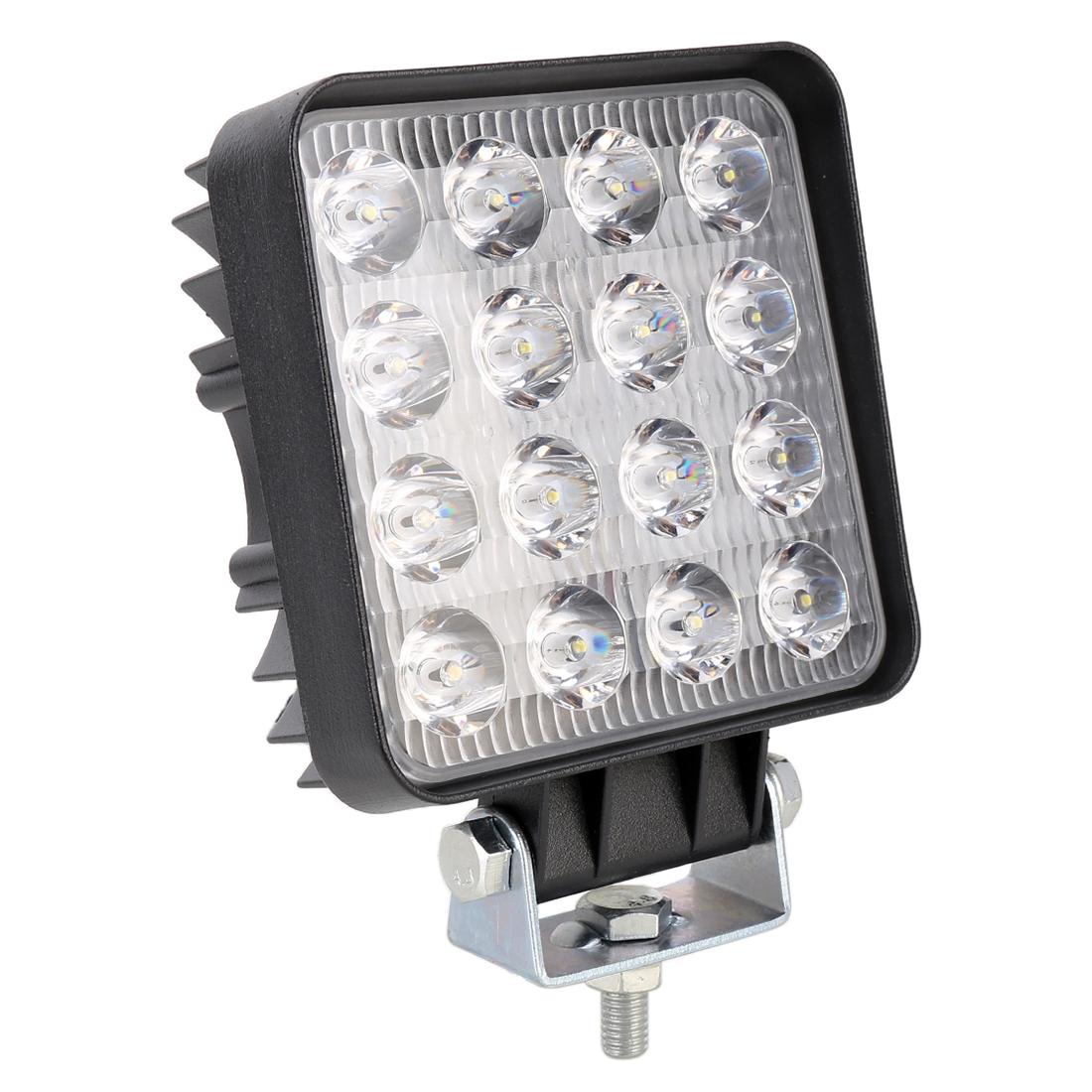 48W 4000Lm 16 Led White Light Condenser Engineering Lamp / Waterproof Ip67 Suvs Light Dc 10 - 30V Black