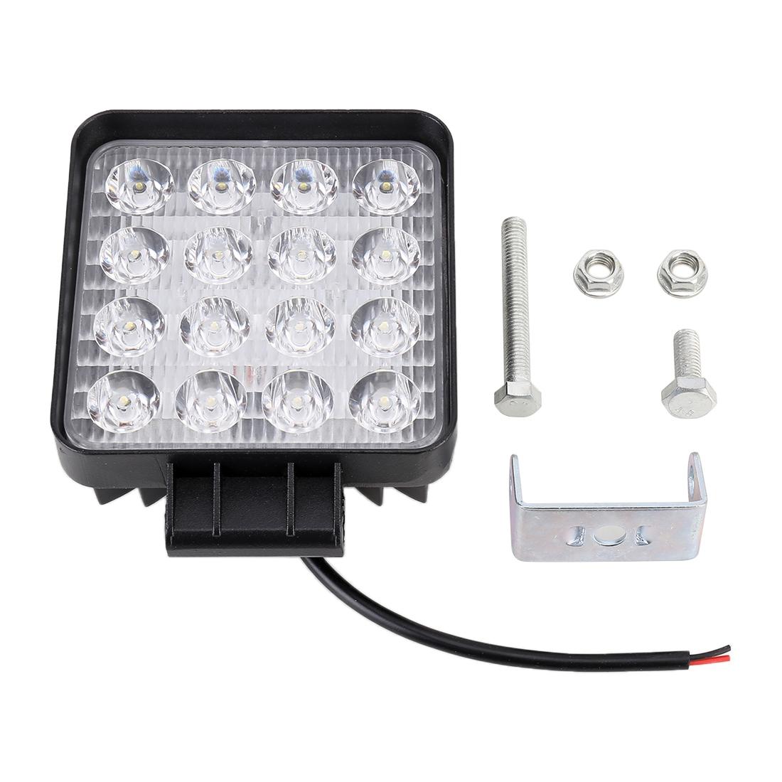 48W 4000Lm 16 Led White Light Condenser Engineering Lamp / Waterproof Ip67 Suvs Light Dc 10 - 30V Black