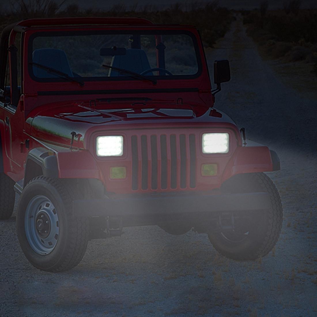 48W 4000Lm 16 Led White Light Condenser Engineering Lamp / Waterproof Ip67 Suvs Light Dc 10 - 30V Black