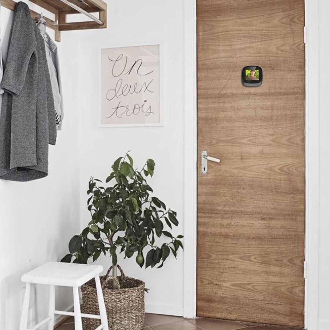 2.4 Tft Screen Digital Door Viewer With Infrared Night Vision & Wide Angle - Black