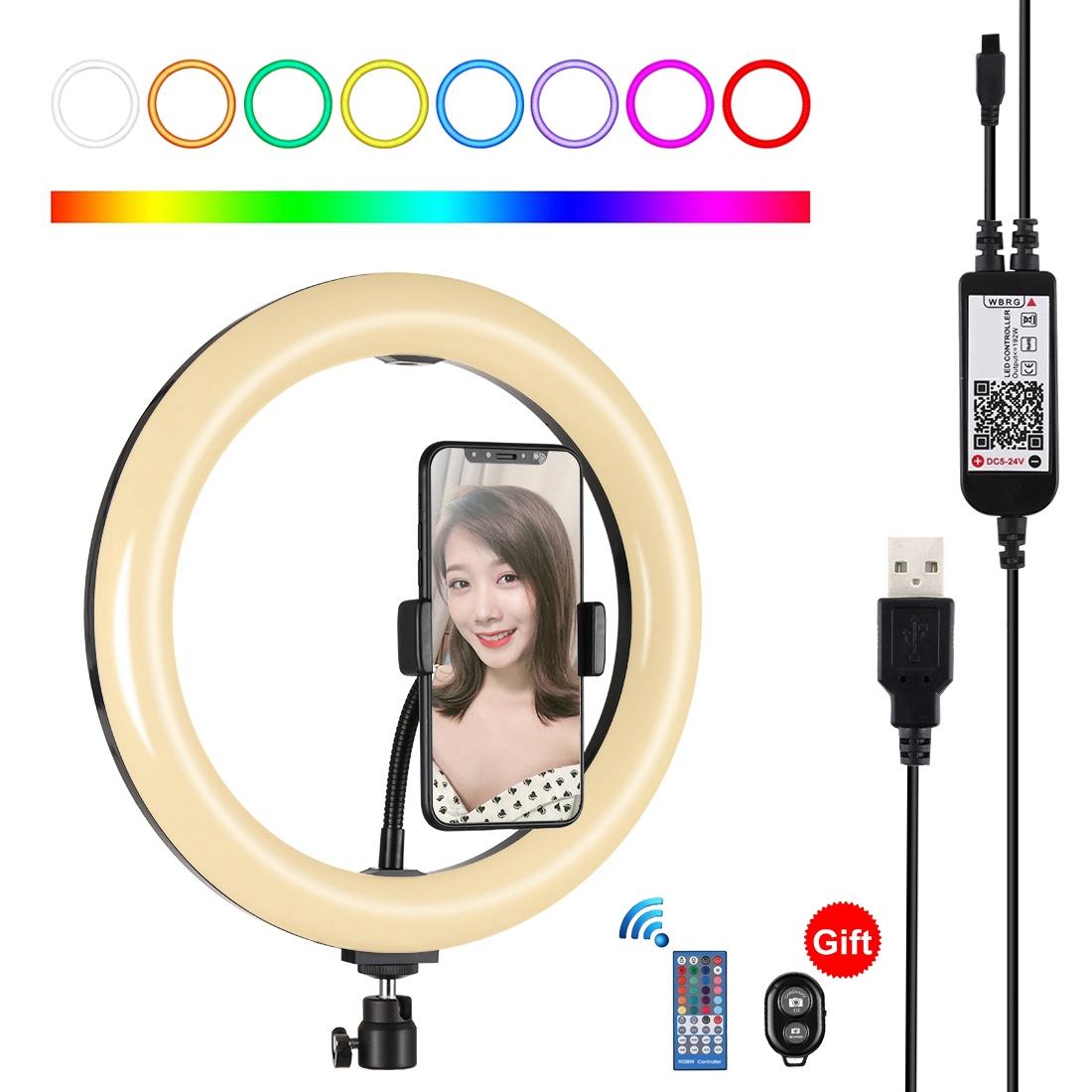 10.2 Curved Led Ring Light with Tripod &amp; Remote for Vlogging &amp; Photography - Black