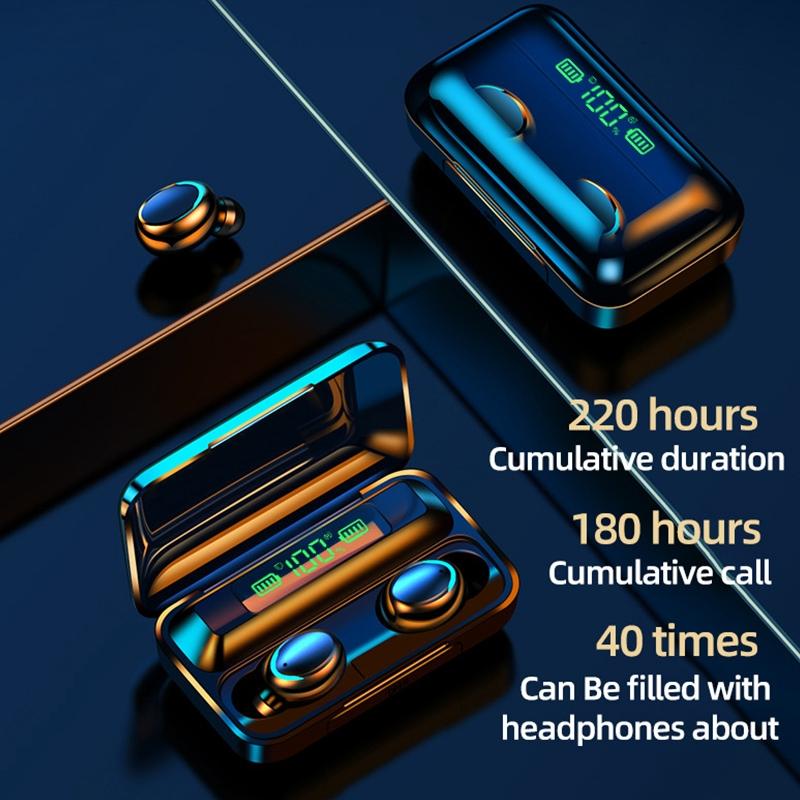 Led Mirror with Noise-cancelling Bluetooth Earphones - Black