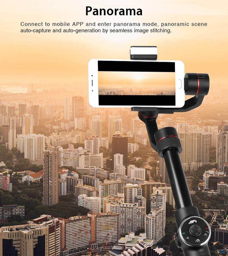 3-axis Gimbal Stabilizer with Tripod Mount & Fill Light for Smartphones - Black