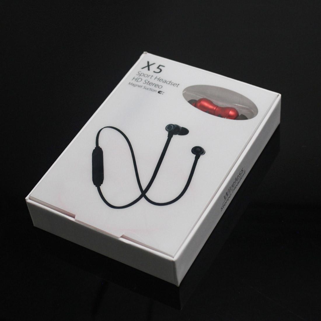 Waterproof X5 Sports Bluetooth Earbuds with Magnetic Design - Black