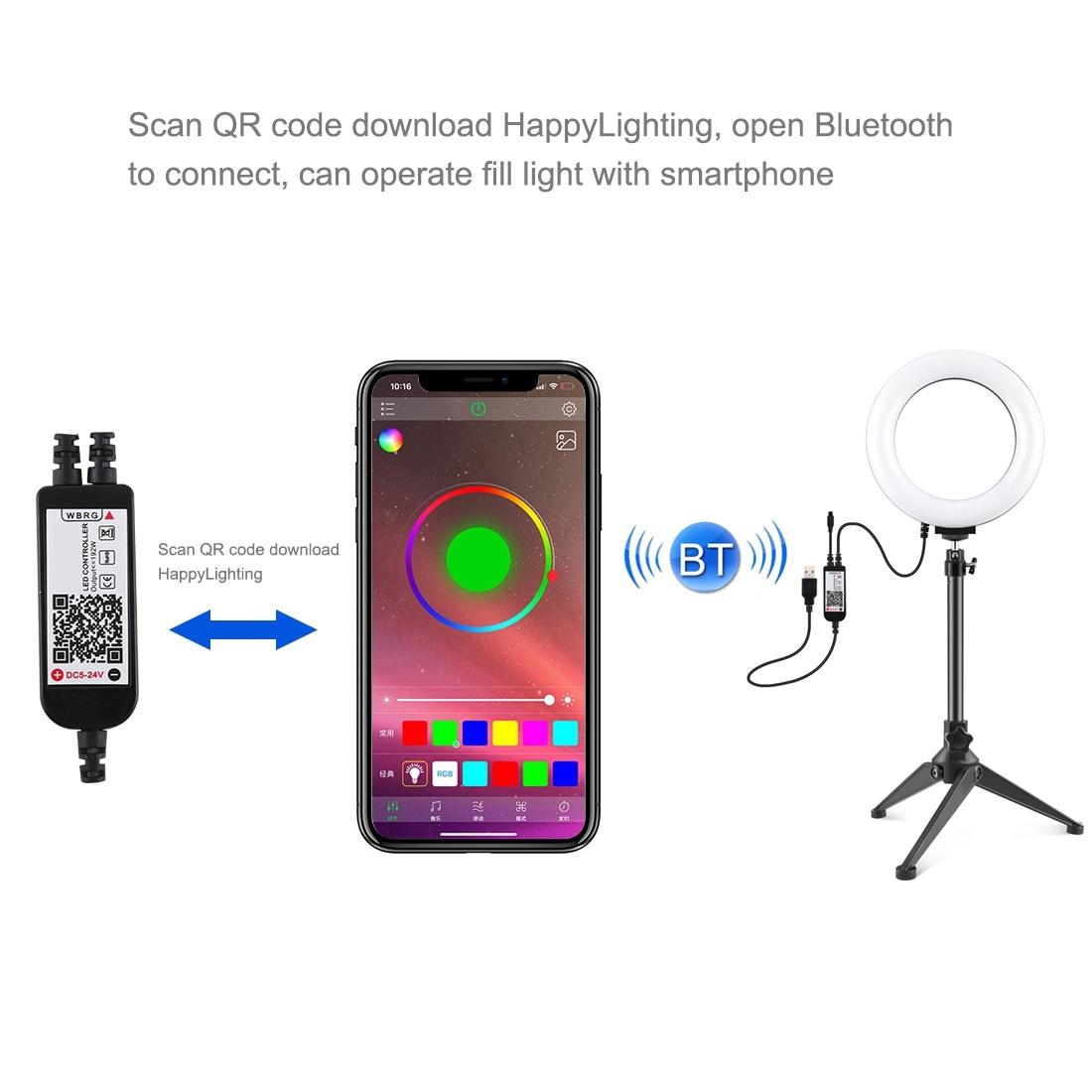 6.2 Rgbw Led Ring Light with Tripod and Remote Control