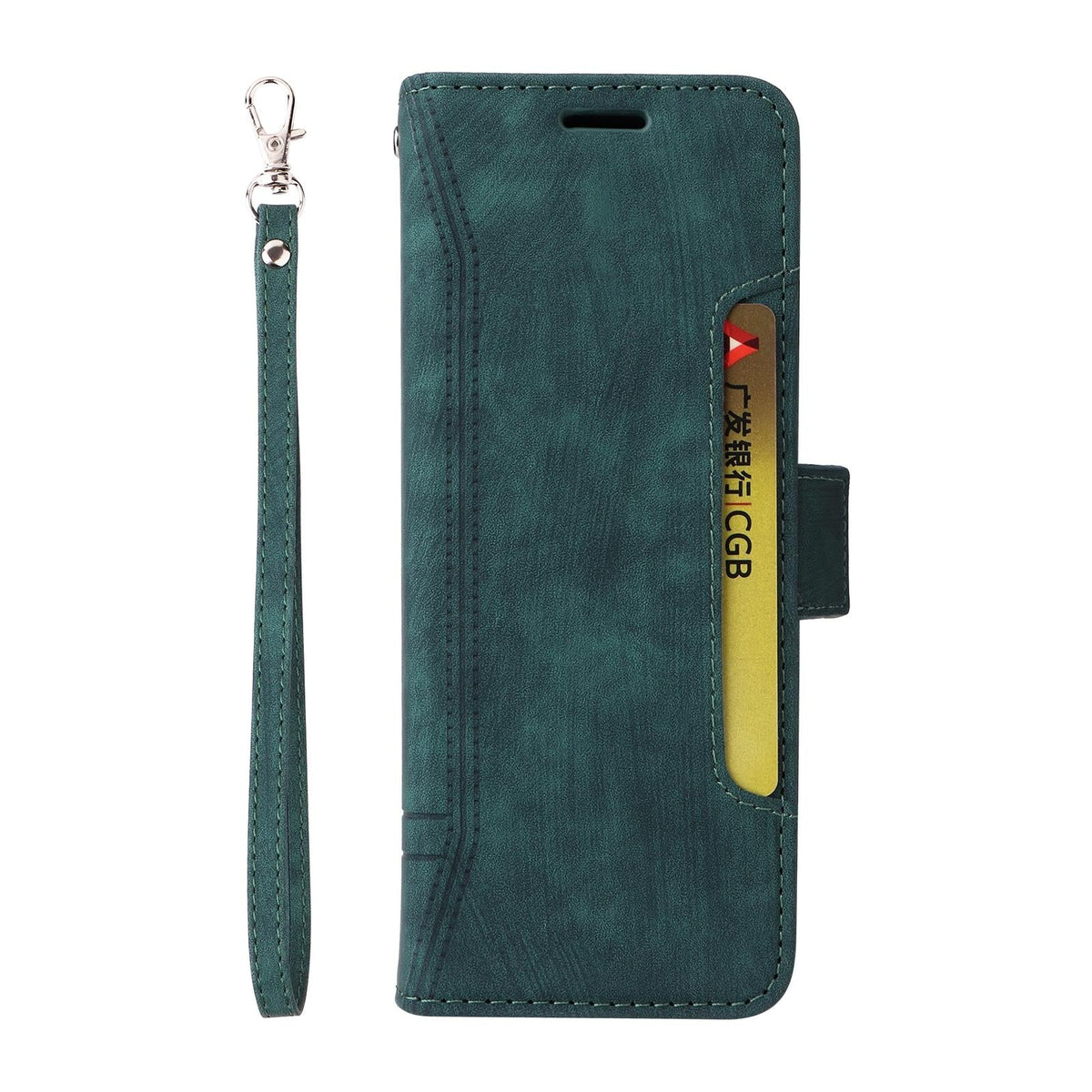 For Samsung Galaxy Z Fold4 5G Leather Dual Buckle Phone Case - Black